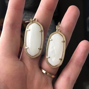White & Gold Kendra Scott Earrings